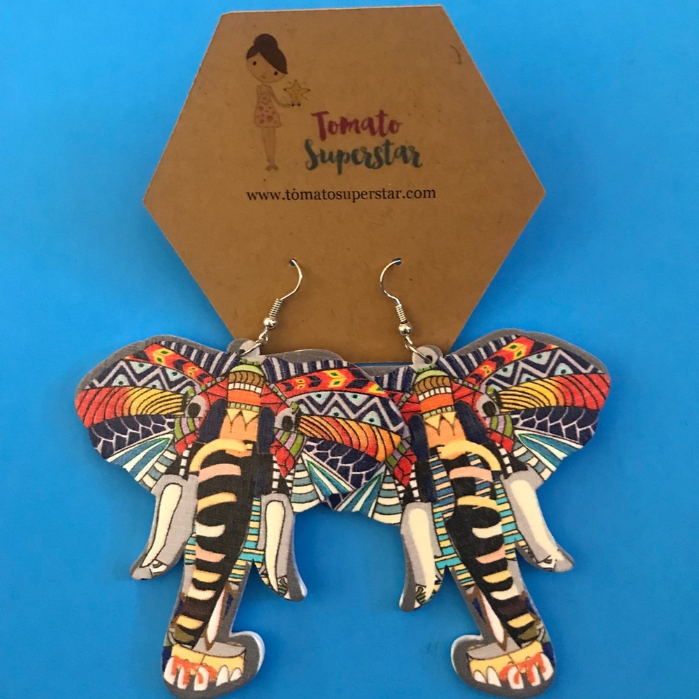 2 pair of elephant earrings